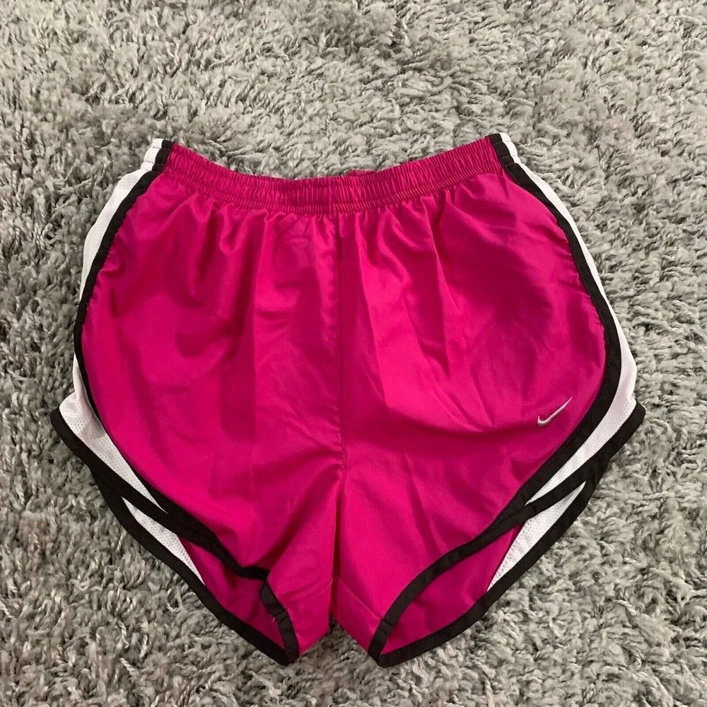 Nike Tempo Running Shorts Womens XS Pink White Black‎ Mesh Trim Athletic XS(0-2)